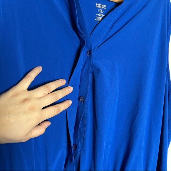 Girlfriend Collective Blue Varsity Stretch Woven Sleeveless Romper Plus Size 4XL - Picture 5 of 7